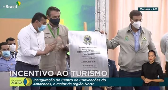 Presidente inaugurou pavilhão de eventos em Manaus (AM) - (Foto: Reprodução/TV Brasil)