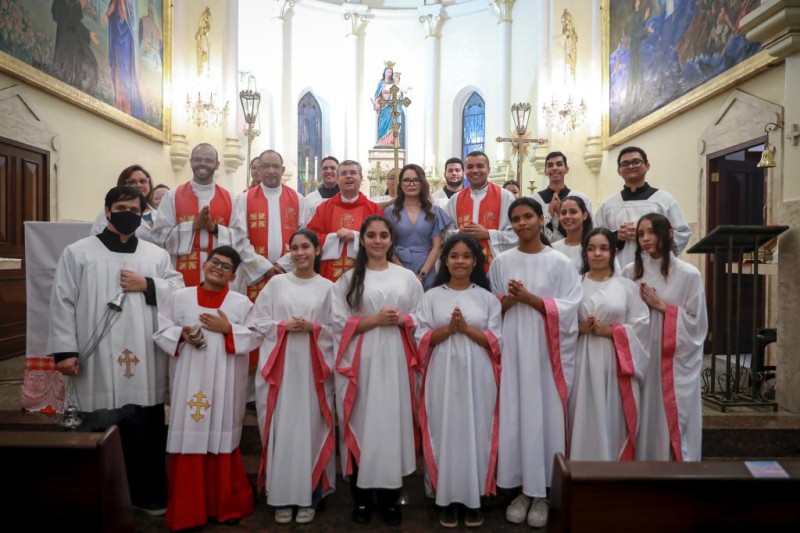 Primeira-dama participou da festa de São Lucas Evangelista, no Santuário de Nossa Senhora Auxiliadora.