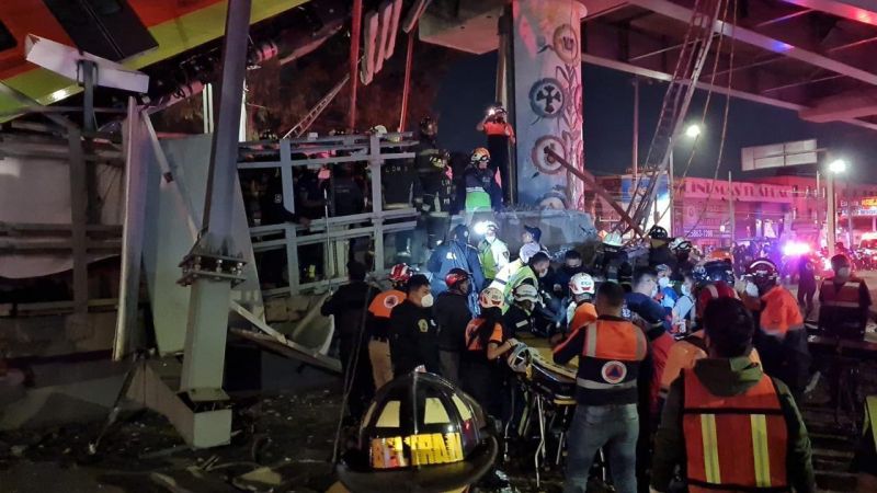 Acidente no metrô da Cidade do México - (Foto: Reprodução/@CNPC_MX)