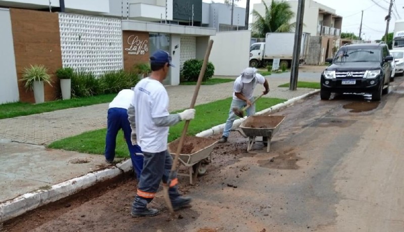 Reeducandos prestam serviço a prefeitura de Lucas do Rio Verde-MT - Foto por: Sesp-MT