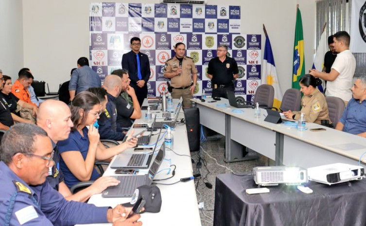Ações de segurança foram acompanhadas em tempo real no Gabinete de Monitoramento - Foto: Luiz de Castro/Governo do Tocantins