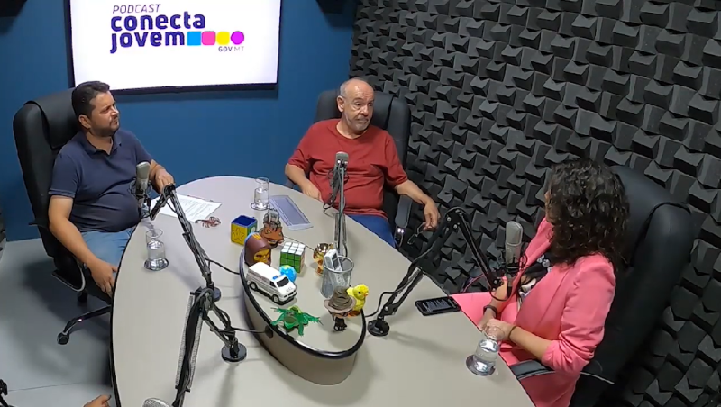 Podcast Conecta Jovem, com Leo Oliveira e Mariel Matos. Convidado especial: Sérgio Cintra - Foto por: Divulgação
