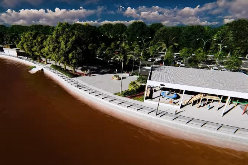 Simulação da orla de Santo Antônio de Leverger - Foto por: Divulgação
