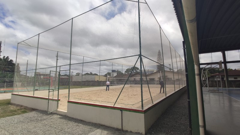 Quadra de Beach Tennis em Araraquari Foto: Fernanda Kleinebing/SED