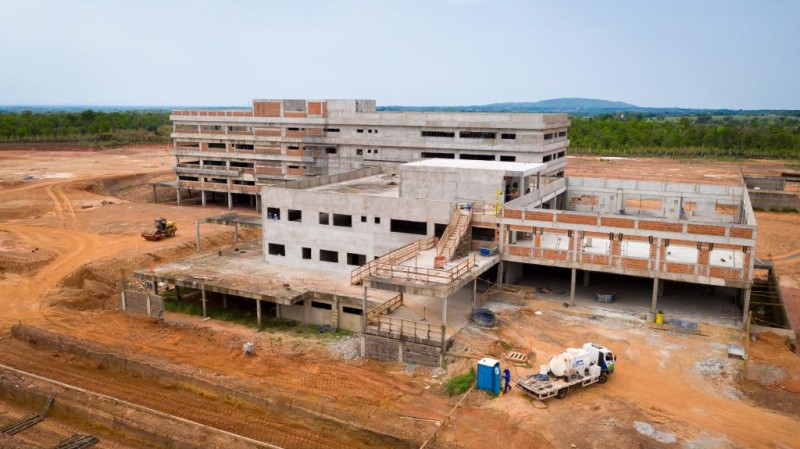 Obras no Novo Hospital Universitário em Cuiabá - Foto por: Rodolfo Perdigão/Secom-MT