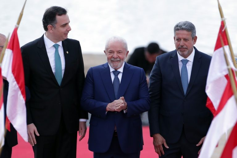 Lula é recebido no Congresso pelos presidentes do Senado e da Câmara, Rodrigo Pacheco e Arhur Lira - (Foto: Bruno Spada/Câmara dos Deputados)