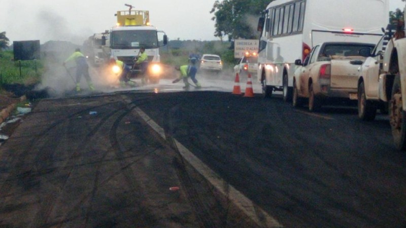 Ação das Forças de Segurança para desbloquear rodovias em MT - Foto por: Reprodução