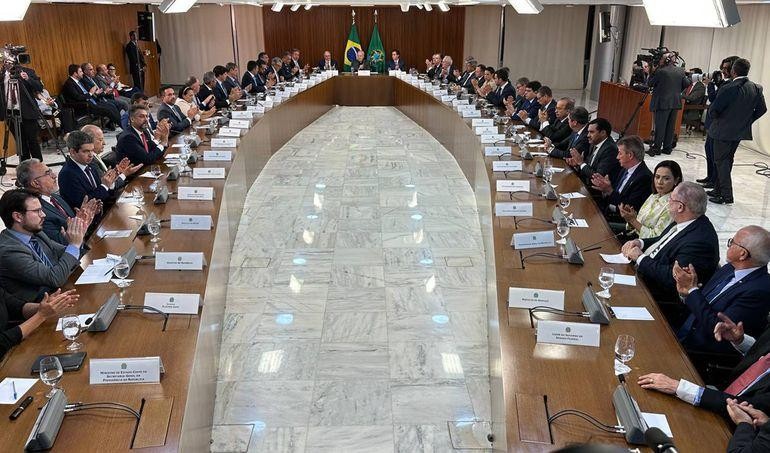 Governador em exercício participa de reunião com presidente Luiz Inácio Lula da Silva, em Brasília - Foto por: Fabio Rodrigues Pozzebom/Agência Brasil