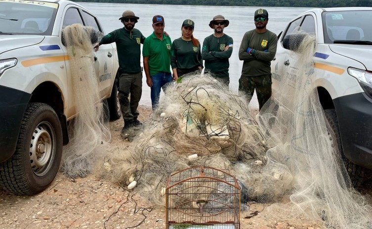 Mais de 4 mil metros de redes de emalhar foram recolhidas - Foto: Naturatins/Governo do Tocantins