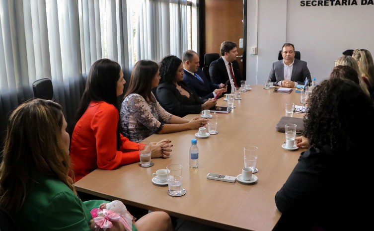 Secretário Wlademir Costa recebeu o presidente da OAB-TO, Gedeon Pitaluga, acompanhado da diretoria da entidade, sobretudo, das advogadas que presidem as comissões voltadas aos direitos da mulher - Foto: Júlia Fernandes/OAB-TO