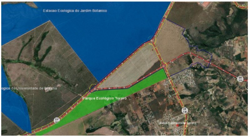 Área demarcada vai receber os serviços para os quais será contratada uma empresa especializada por meio de licitação | Arte: Terracap