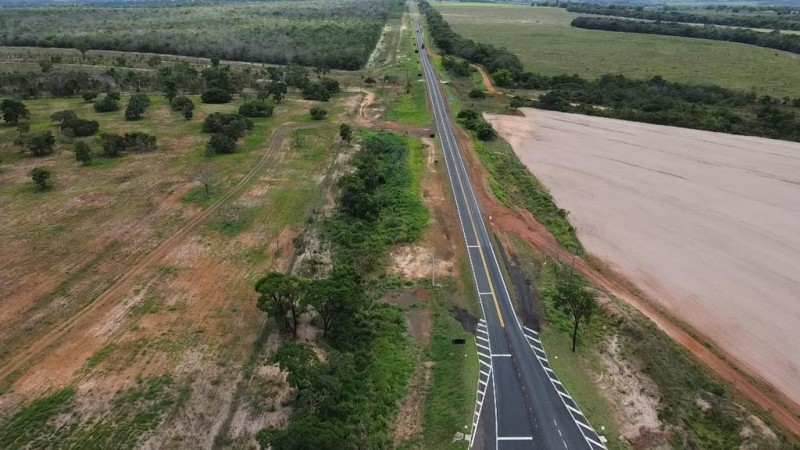 MT-100 passa por obras - Foto por: Prefeitura de Alto Araguaia-MT