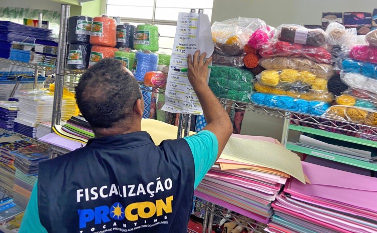 Fiscalização pesquisou 80 itens escolares em quatro estabelecimentos comerciais - Foto: Governo do Tocantins