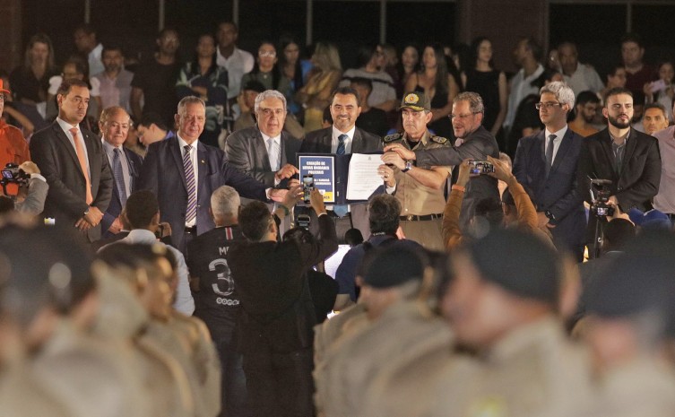 Governador Wanderlei Barbosa reforçou que a partir de agora todos os municípios tocantinenses passam a contar com policiamento ostensivo - Foto: Antonio Goncalves/ Governo do Tocantins