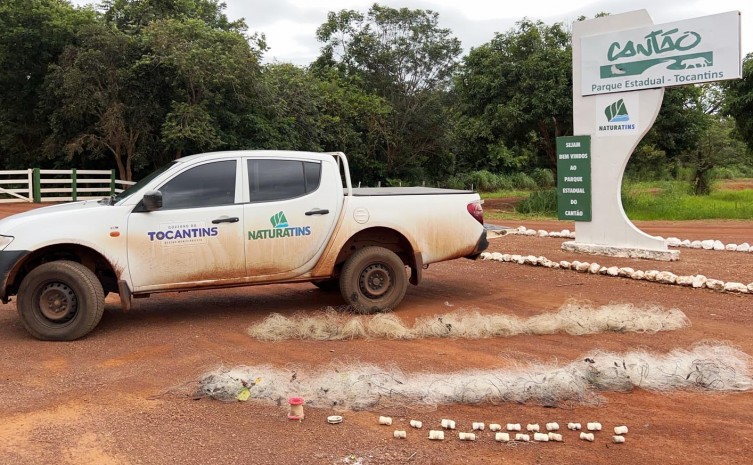 No Cantão, 900 metros de rede foram apreendidas - Foto: Naturatins/Governo do Tocantins