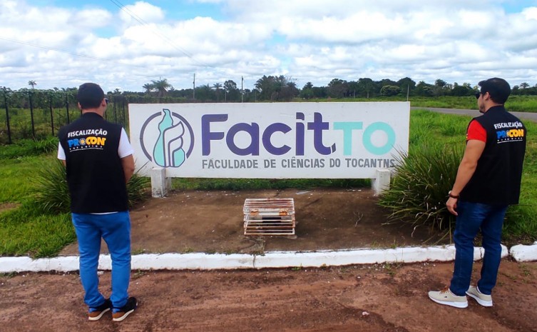 Faculdade de Ciências do Tocantins (Facit) foi notificada na manhã desta sexta-feira, 3, em Araguaína - Foto: Procon/Governo do Tocantins