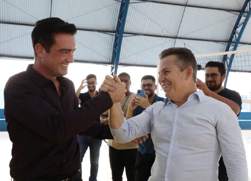 Governador Mauro Mendes e o prefeito de Primavera do Leste, Leonardo Bortolin - Foto por: Mayke Toscano/Secom-MT