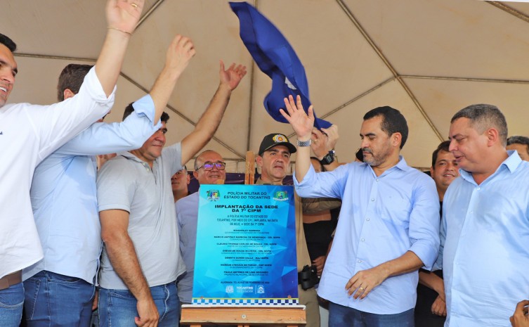O governador do Tocantins, Wanderlei Barbosa, participa de cerimônia de entrega de nova Companhia Independente da PM que aconteceu em Alvorada - Foto: Antônio Gonçalves/Governo do Tocantins