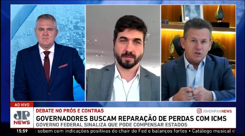 Governador Mauro Mendes participa de debate na Jovem Pan