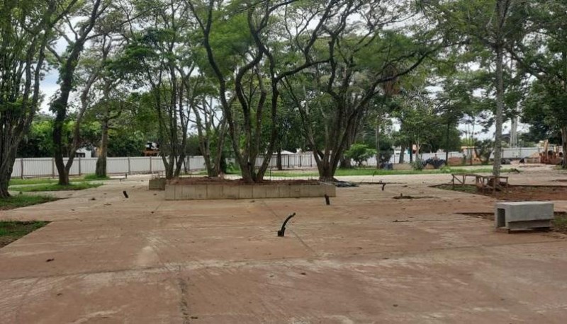 Reforma da Praça Dom Wunibaldo e entorno em Chapada dos Guimarães - Foto por: Fiscalização/Sinfra-MT