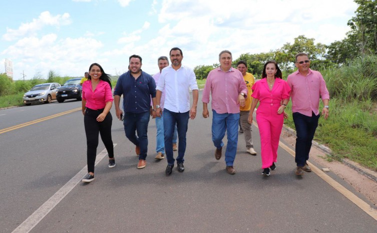 Comitiva acompanha governador Wanderlei Barbosa no trecho recuperado - Foto: Esequias Araújo/Governo do Tocantins