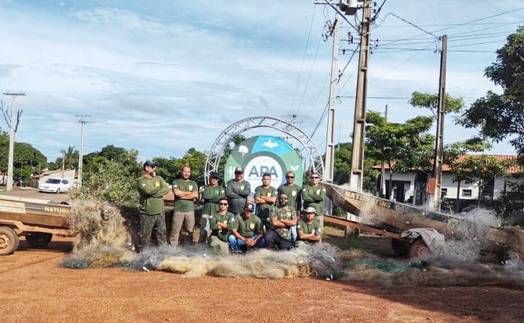 Fiscais ambientais e equipe de Araguacema atuaram em fiscalização na APA Ilha do Bananal/Cantão - Foto: Naturatins/Governo do Tocantins