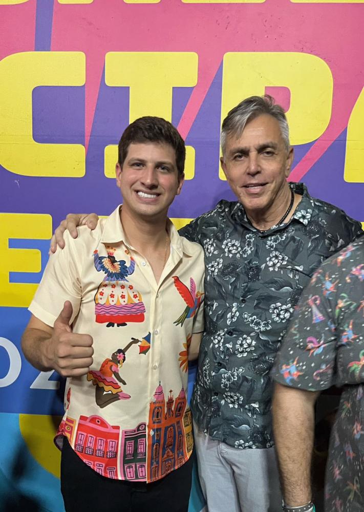 Na foto, o empresário Fernando Vavá Moraes e o prefeito do Recife, João Campos (PSB)