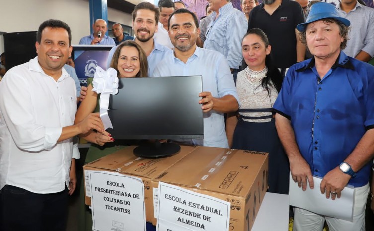 Governador Wanderlei Barbosa entrega a reforma no prédio da DRE Colinas do Tocantins e 104 computadores que serão distribuídos nas escolas dos 10 municípios que fazem parte da Regional - Foto: Esequias Araújo/Governo do Tocantins