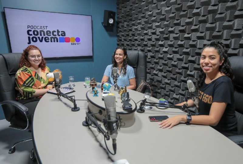 Gravação do 16º episódio do podcast Conecta Jovem - Foto por: Michel Alvim - Secom/MT
