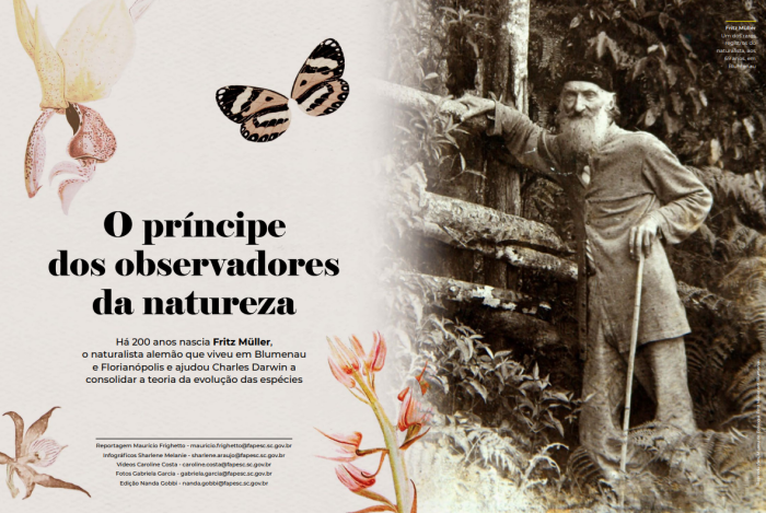 Reportagem da Revista Fapesc que contou a história do naturalista Fritz Müller