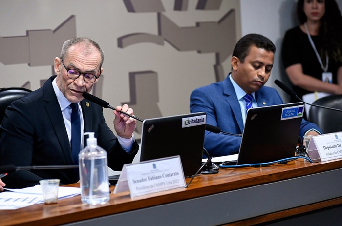 O senador Fabiano Contarato (PT-ES) é presidente e o deputado Dorinaldo Malafaia, vice do colegiado - Geraldo Magela/Agência Senado