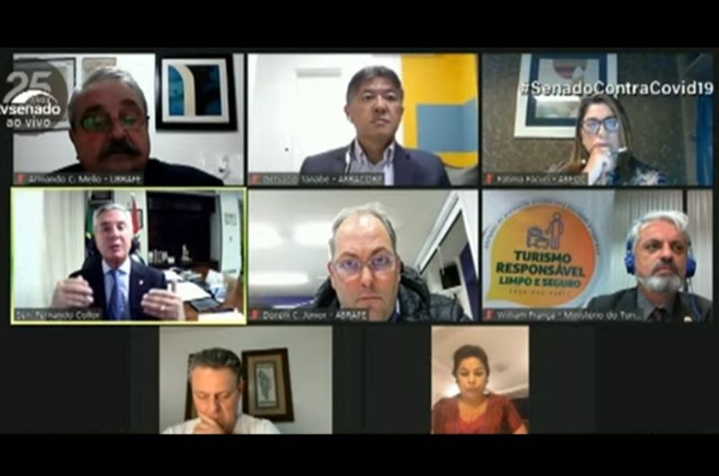 Representantes do setor e parlamentares durante o debate desta segunda-feira na CDR - Reprodução