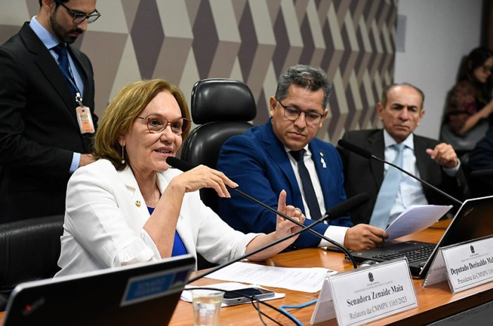 Zenaide Maia, relatora, Dorinaldo Malafaia, presidente, e Marcelo Castro, vice-presidente do colegiado - Foto: Roque de Sá/Agência Senado