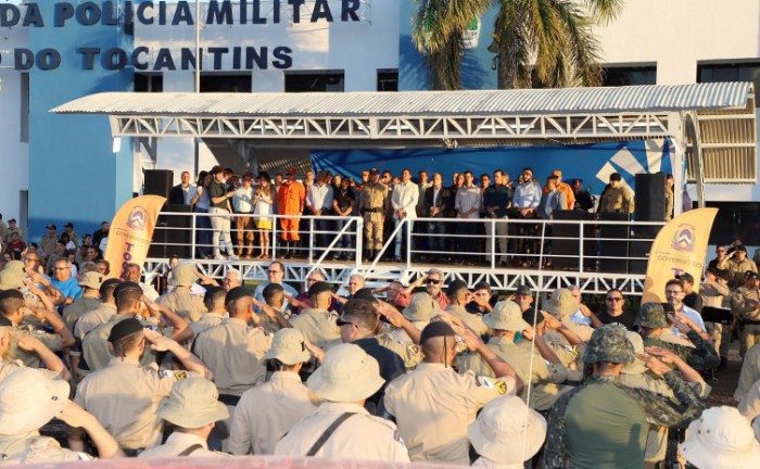 Policias militares do Tocantins que atuaram na Operação Canguçu foram recepcionados e homenageados pelo Governo do Estado - Foto: Antonio Gonçalves/Governo do Tocantins