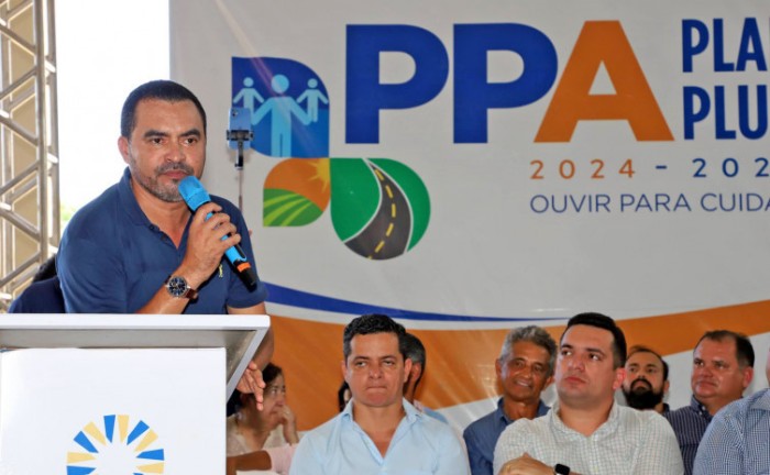 Governador Wanderlei Barbosa durante a abertura dos trabalhos da consulta pública para elaboração do PPA 2024/2027 - Foto: Loise Maria/Governo do Tocantins