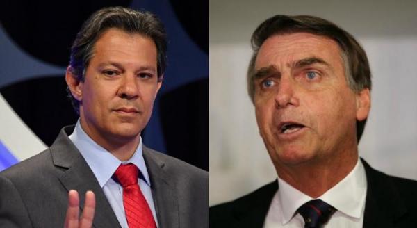 Haddad e Bolsonaro lideram a pesquisa mais recente no Estado Foto: AFP/Agência Brasil