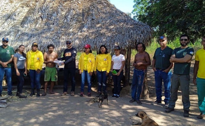 Equipe Foco no Fogo e parceiros foram recebidos pela prefeitura de Aguiarnópolis para ação de conscientização contra queimadas ilegais na cidade - Foto: Semarh/Governo do Tocantins