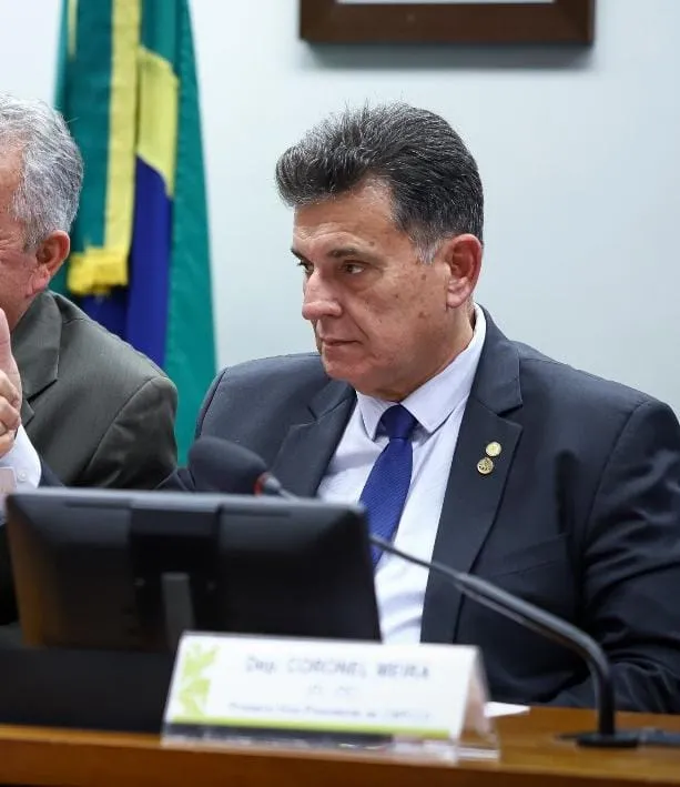 Deputado Coronel Meira durante reunião na Câmara dos Deputados em Brasília.