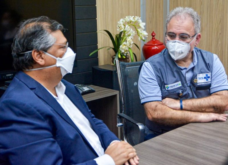 O governador do Maranhão, Flávio Dino, e o ministro da Saúde, Marcelo Queiroga - (Foto: Twitter/Reprodução 23.05.2021)