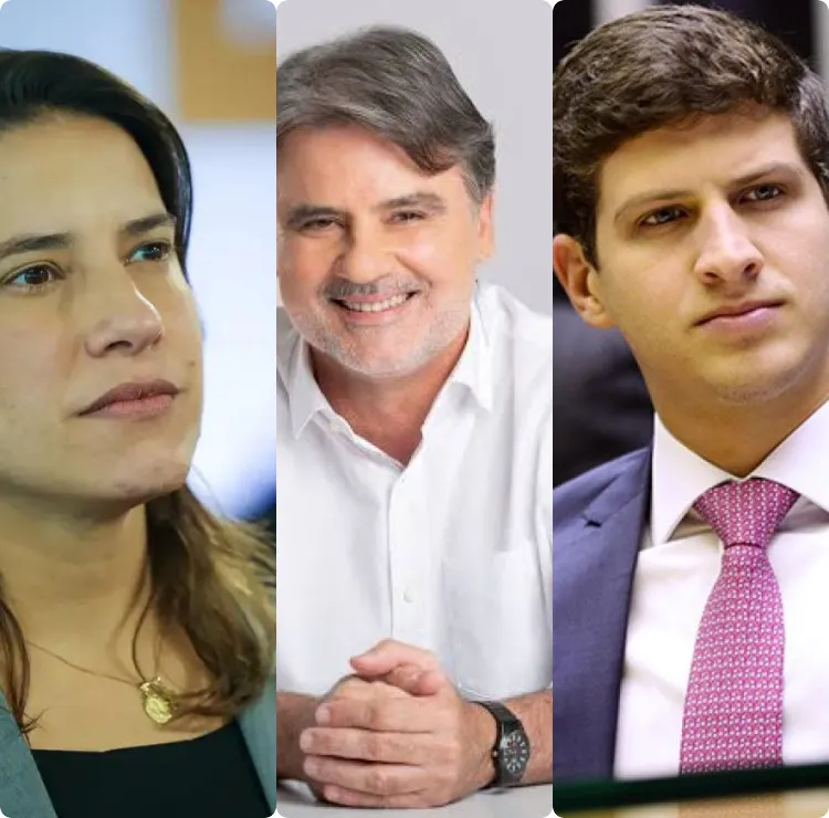 Governadora Raquel Lyra, Raul Henry (presidente estadual do MDB) e João Campos (presidente nacional do PSB) • Foto Divulgação.