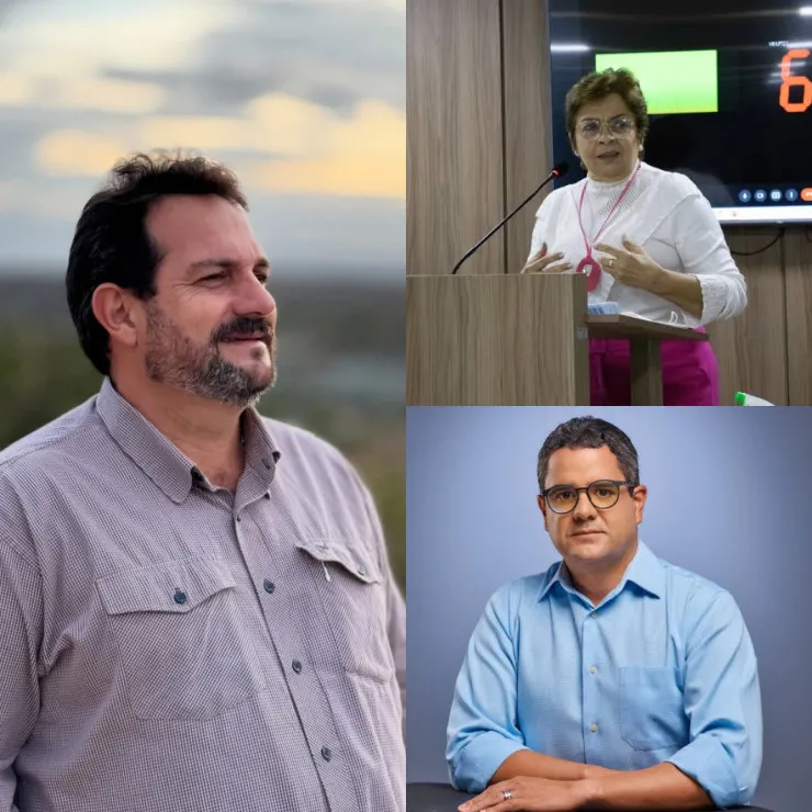 Na imagem as fotos do atual presidente da Câmara Municipal de Arcoverde, Luciano Pacheco, e dos dois presidentes anteriores,Célia Galindo e Wevertton Barros de Siqueira (Siqueirinha). ● Foto: Divulgação