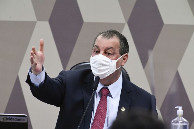 O senador Omar Aziz (PSD-AM), presidente da CPI da Covid - (Foto: Edilson Rodrigues/Agência Senado - 19.05.2021)