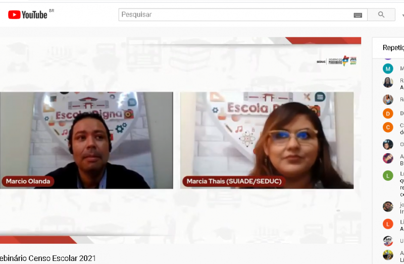 Webinário foi o primeiro evento virtual do ano para tratar sobre o Censo Escolar da Educação Básica (Reprodução)