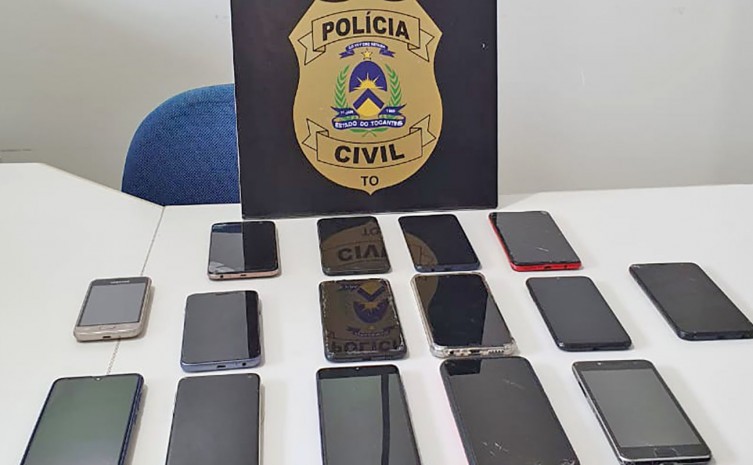 Celulares estavam na posse de pessoas que responderão por receptação - Foto: SSP/Governo do Tocantins