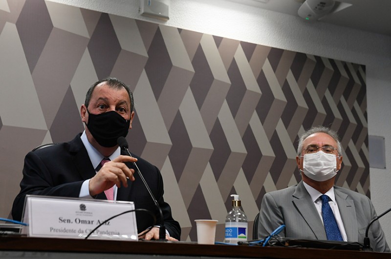 Omar Aziz é presidente e Renan Calheiros, relator da CPI da Pandemia - Edilson Rodrigues/Agência Senado