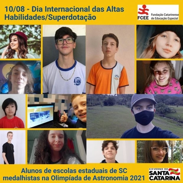 Fotos: Divulgação/FCEE A Fundação Catarinense de Educação Especial (FCEE) promoveu uma live nesta terça-feira, 10, data em que se comemora o Dia Internacional da Superdotação, para celebrar a trajetória de 15 anos do seu Núcleo de Atividades de Altas Habi
