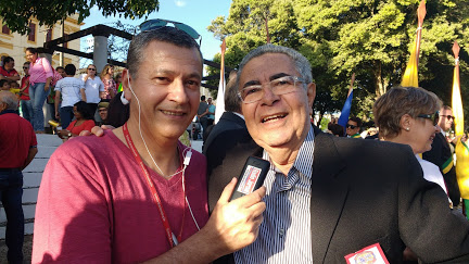 Na foto Antônio Edson sendo entrevistado por Aristo Brito da Rádio Jornal 