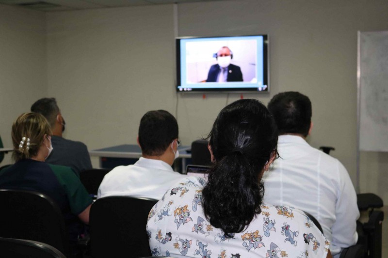 Reunião on-line com o Ministério da Saúde. Foto: Laís Pompeu/FCecon