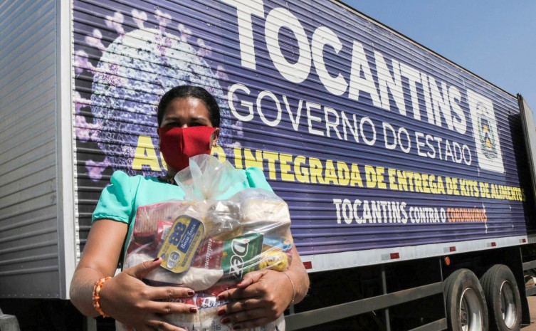 São cerca de 7 mil kits de alimentos entregues em 34 municípios tocantinenses - Foto: Carlessandro Souza/Governo do Tocantins