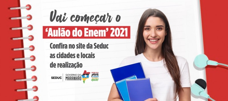  Os estudantes interessados em participar do Aulão do Enem 2021 podem fazer a inscrição no site da Seduc. (Foto: Divulgação)